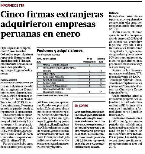 Nexa en busca de ms mineral en Ica Cinco firmas extranjeras adquirieron empresas peruanas en enero